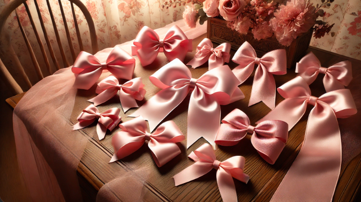 Large Satin Pink Bows